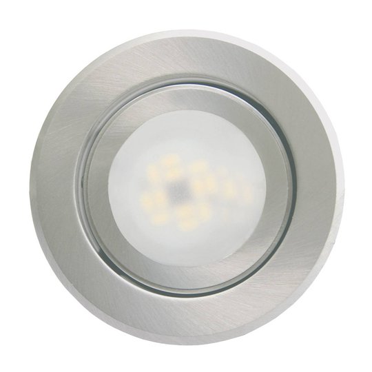 Inbyggnadslampa Joanie med LED, borstat aluminium