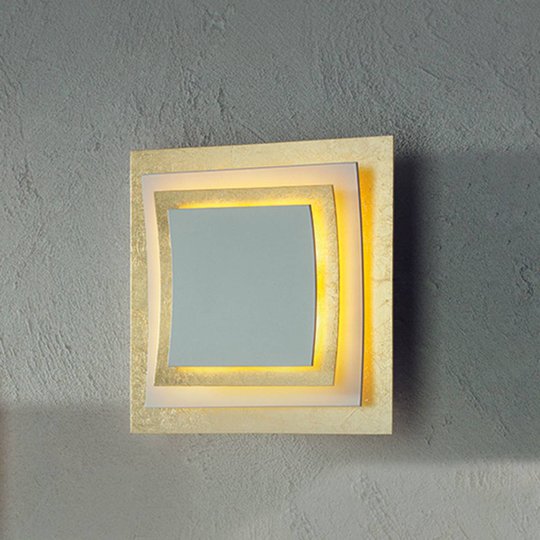 Vägg-/plafondlampa Pages i bladguld, 22 cm