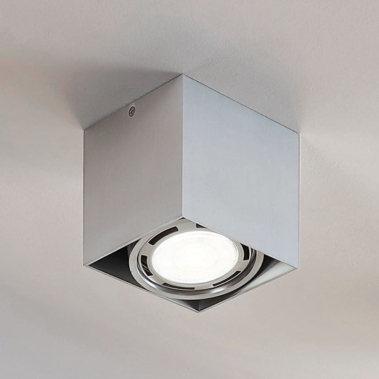LED-downlight Rosalie 1 lampa kantig alu