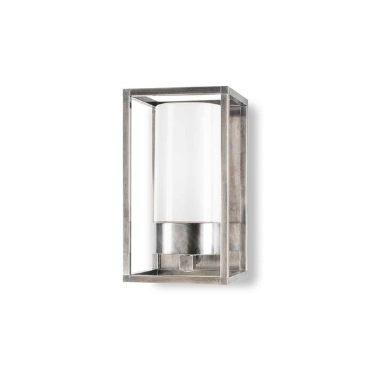 Utomhusvägglampa Cubic³ 3365 nickel antik/opal
