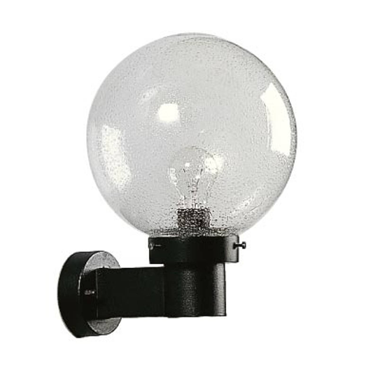 Kulformad utomhusvägglampa, svart