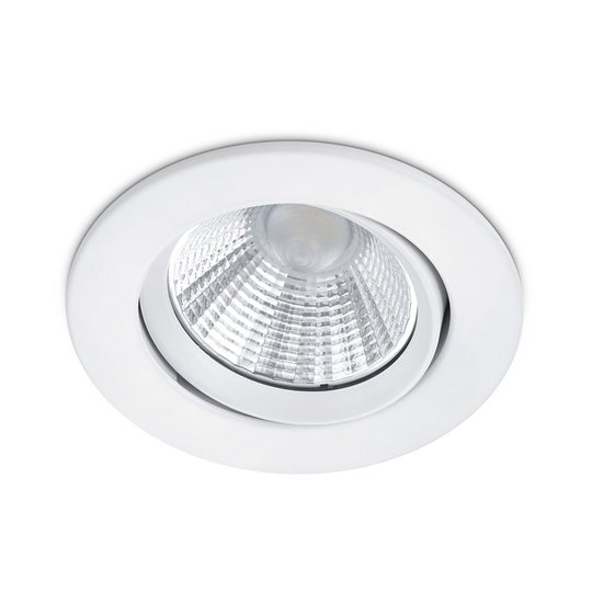 Rund LED-inbyggnadsspotlight Pamir i matt vitt