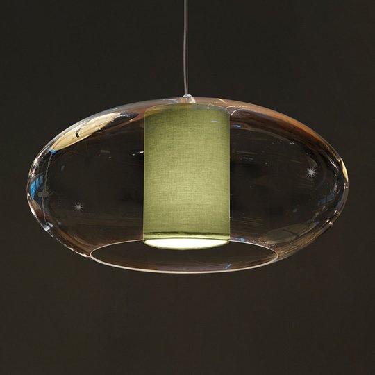 Modo Luce Ellisse hänglampa tyg Ø 60 cm grön