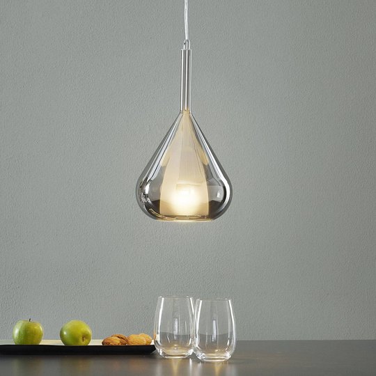 Hänglampa Lila av glas, 1 lampa, rökgrå