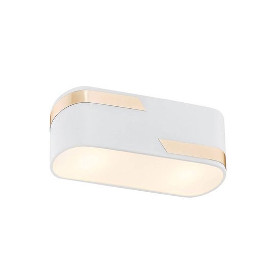 Taklampa Tilden, 20 cm, vit/guld