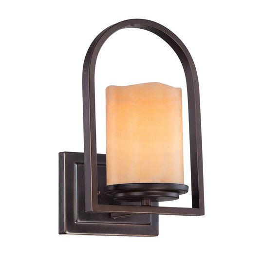 Vägglampa Aldora med onyxskärm
