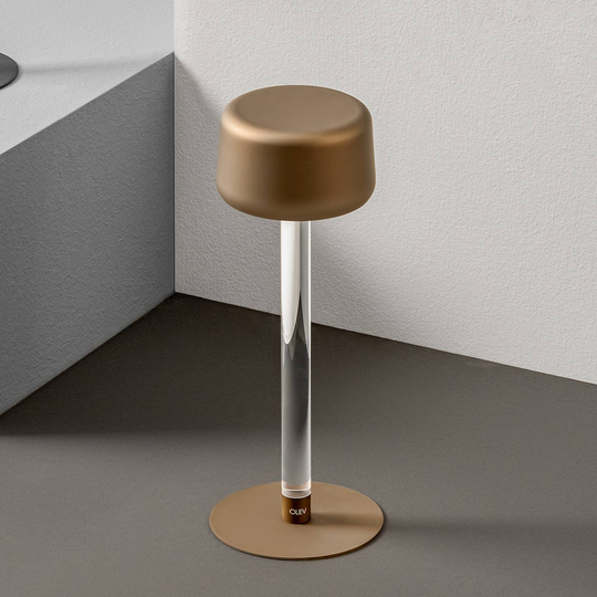 OLEV Tee designerbordslampa med batteri, guld