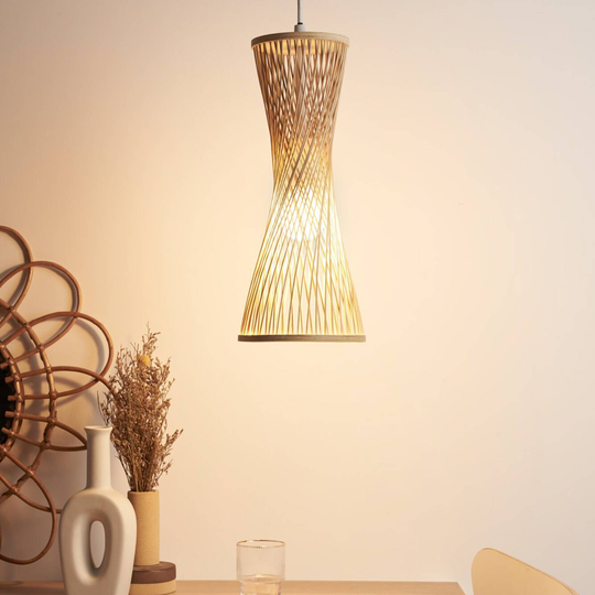 Pauleen Woody Glow pendellampa med rottingskärm