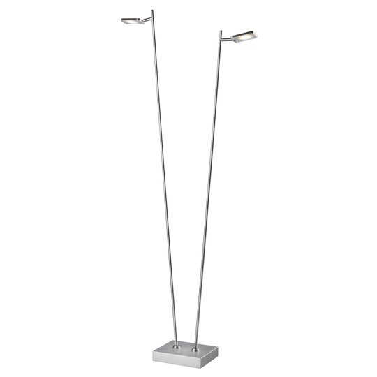 LED-golvlampa Quad, dimmer, 2 lampor, aluminium
