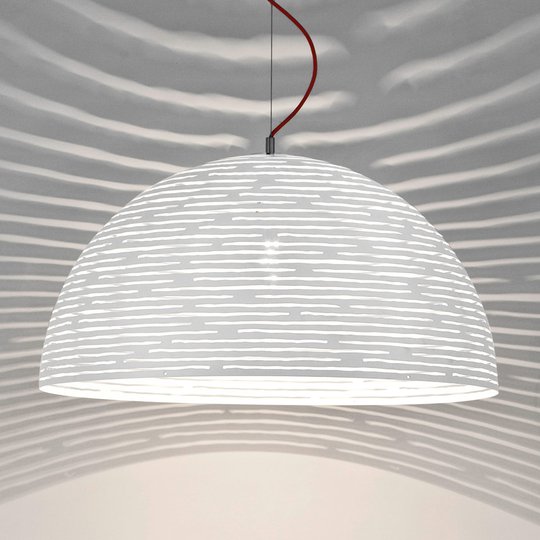 Stor hänglampa Magdalena vit 70 cm