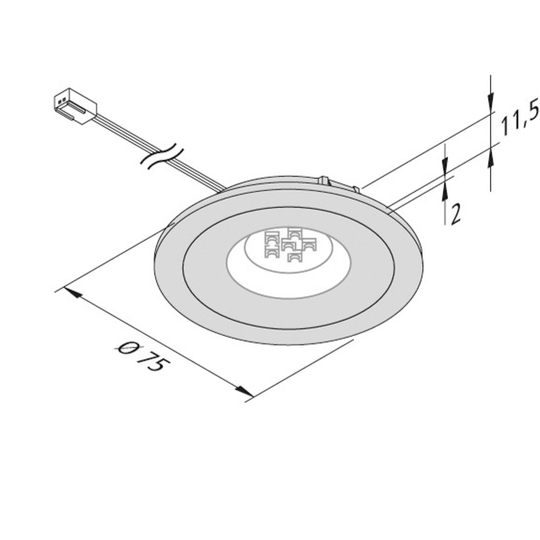LED-möbelinbyggnadsspot AR 68 4W svart 2 700 K
