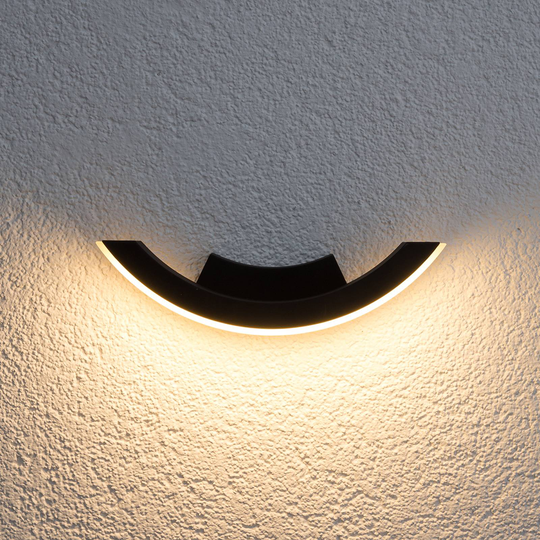 Grafitfärgad LED-utomhusvägglampa Half