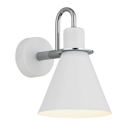 Vägglampa Bona, vit-krom