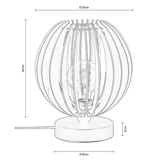 Envolight Clay bordslampa, björkplywood, 22 cm