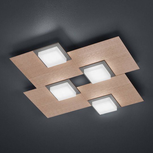 BANKAMP Quadro LED-taklampa 32W, rosguld