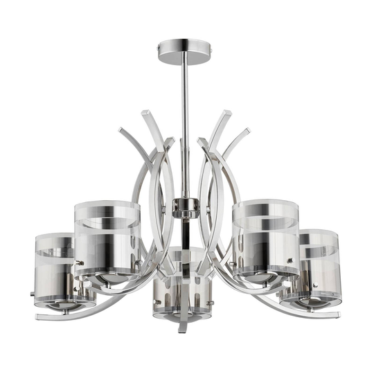 Taklampa Helen 5 lampor silver