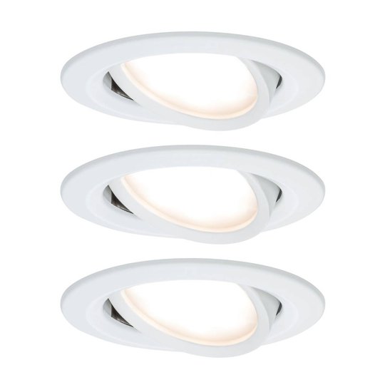Paulmann 3-pack spot Nova Coin rund svängbar, vit