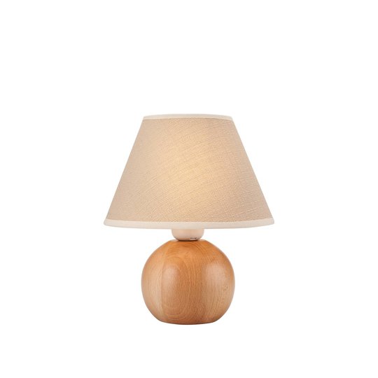 Bordslampa Gill, trä natur/skärm beige