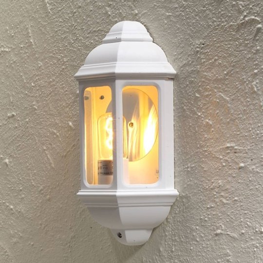 Klassisk utomhusvägglampa CAGLIARI I, vit
