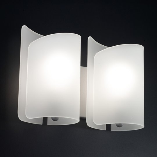 Silverfärgad vägglampa Papiro, 2 ljuskällor