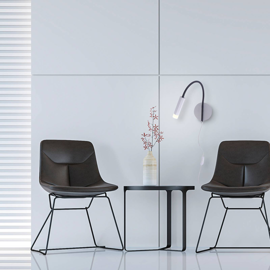 Paul Neuhaus Pure-Gemin LED-vägglampa silver