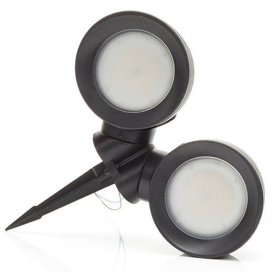 Spettspot Tommy-EL rund svart/frostad 2 x 10W CCT