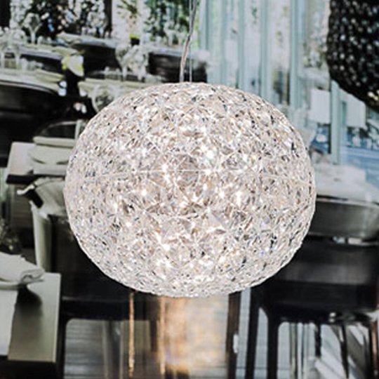 Transparent LED-designer-pendellampa Planet