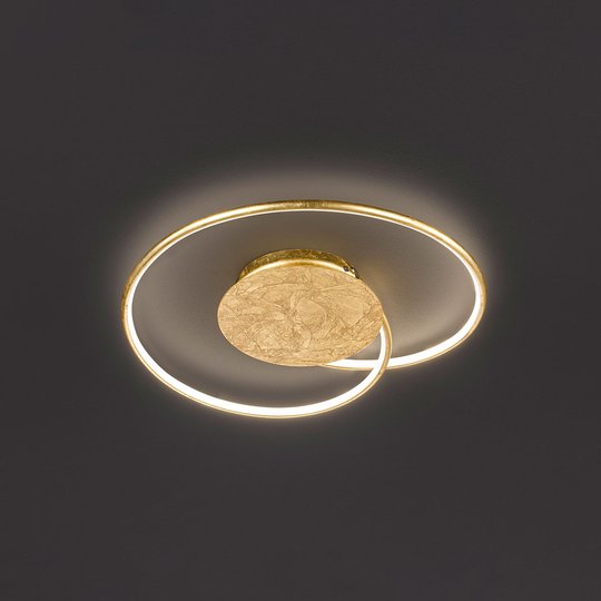 LED-taklampa Opus, guld, längd 45 cm