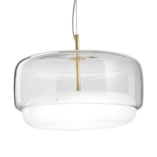 LED-hänglampa Jube SP G av glas, klar/vit