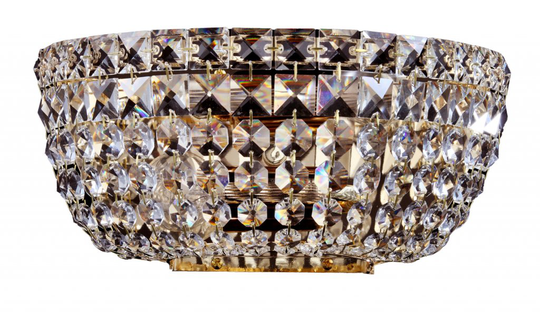 Basfor kristall 25,5cm vägglampa (Mässing/guld)