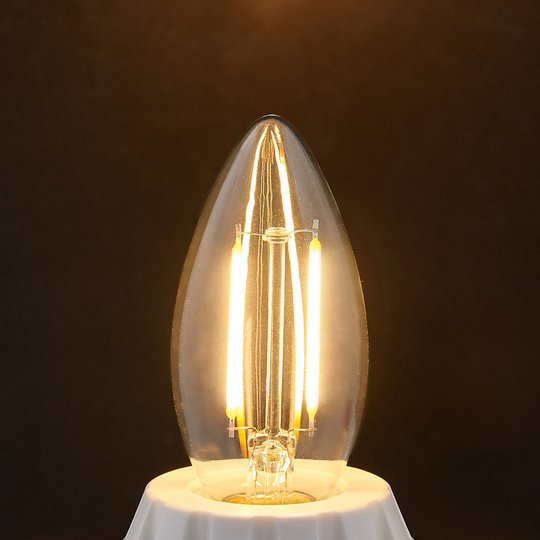 E14 LED-stearinljuslampa filament 2W klar, 2 700 K