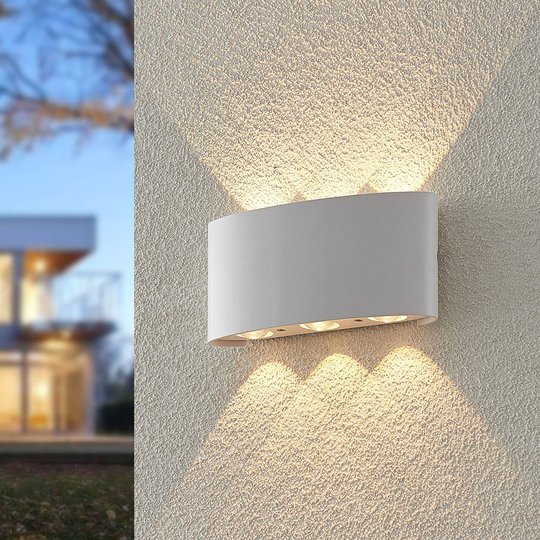 ELC Emirana LED-utomhusvägglampa, vit
