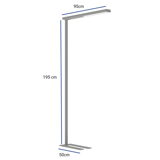 LED-golvlampa till kontor MAULjet, silver