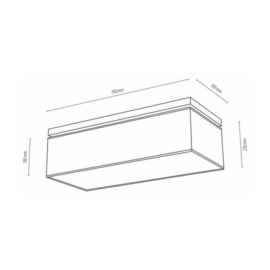 Taklampa Canvas, 70 cm x 30 cm, vit