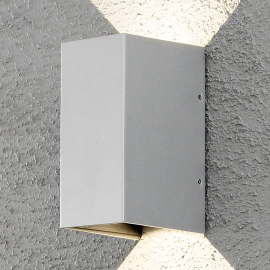 LED-utomhusvägglampa Cremona 8 cm grå