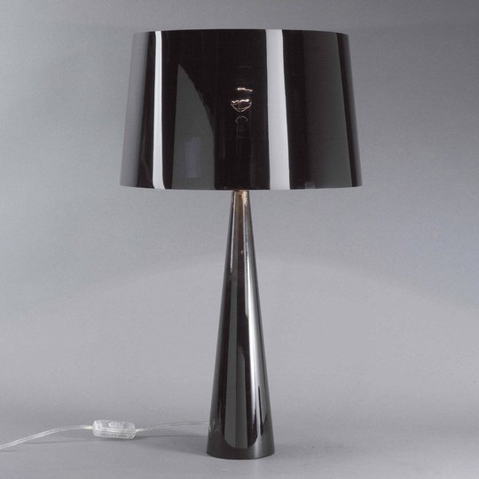 Bordslampa, Totem LT, metallfot, blank svart