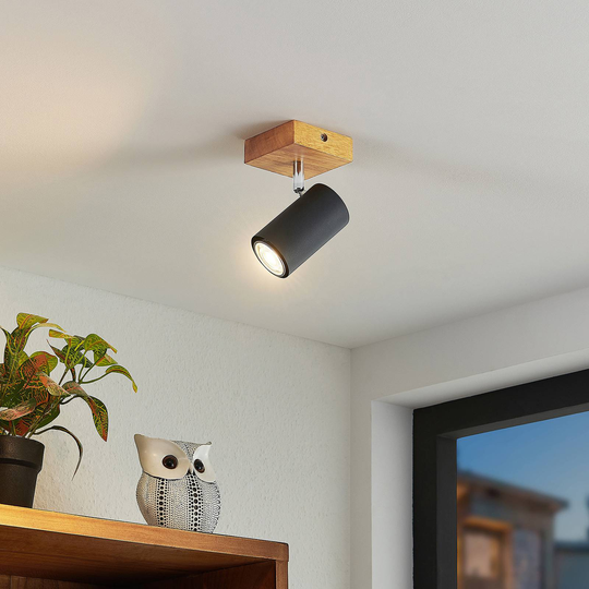 Lindby Maniva spotlight, 1 lampa, svart
