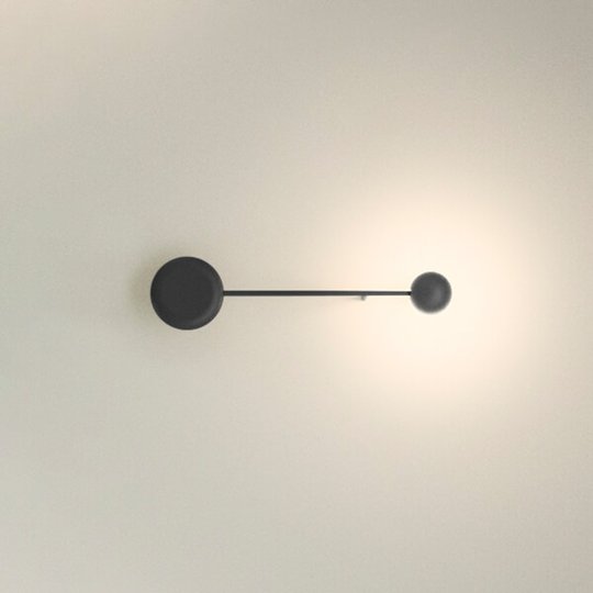 Svart LED-vägglampa Pin