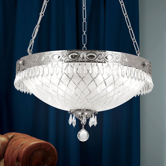 Hänglampa Empire Crystal gammalt silver