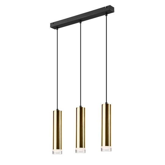 Hänglampa Shine, 3 lampor, guld