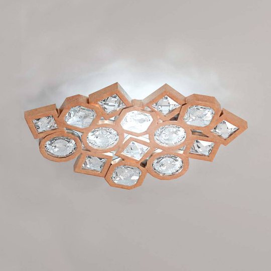 LED-taklampa med kopparfärgad mosaik Stardust