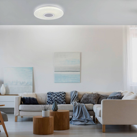LED-taklampa Pelvo, CCT, med högtalare
