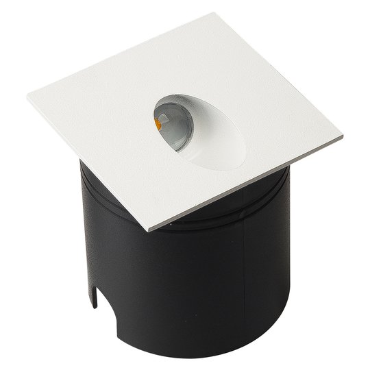 LED-inbyggnadslampa Aspen IP65, kantig, vit