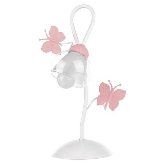 Bordslampa Butterfly med dekoration in rosé