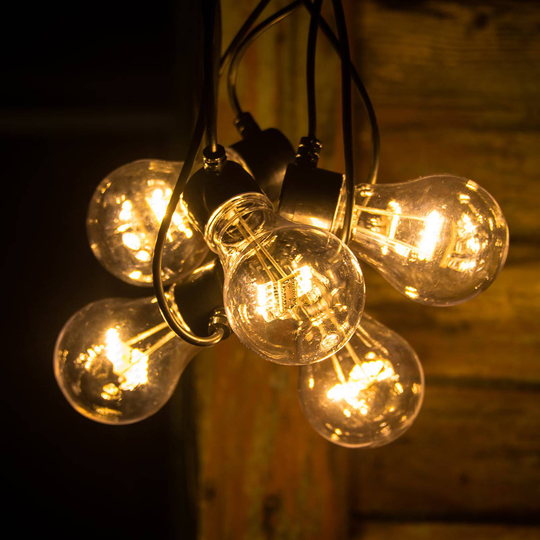 LED-ljusslinga glödtråds-look, bärnsten 5 lampor