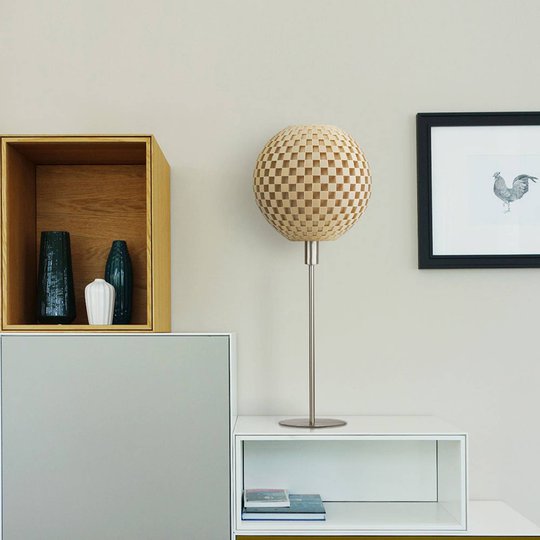 Bordslampa Flechtwerk Kugel, beige