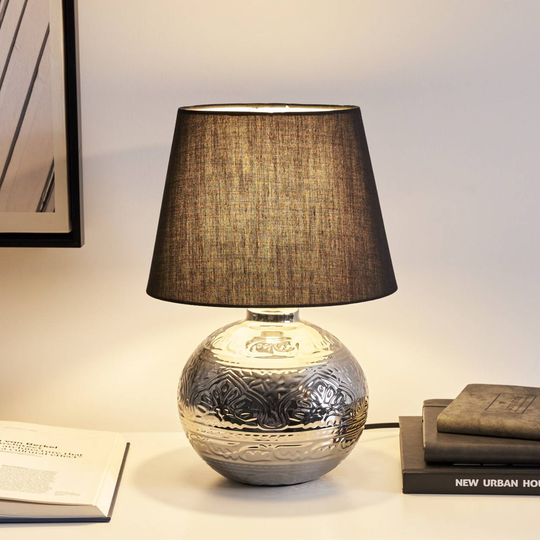 Pauleen Touch Silver bordslampa med keramikfot