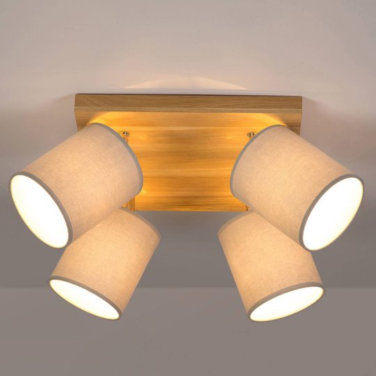 Takspotlight Corralee, grå, kvadrat 4 lampor