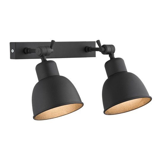 Vägglampa Emoti, 2 lampor, svart