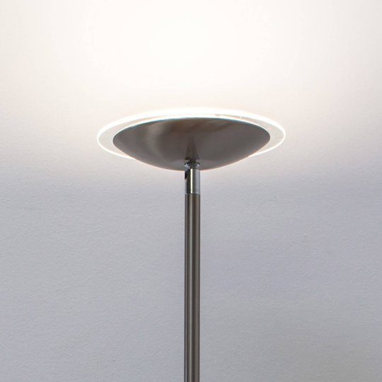 Malea - LED-uplight-golvlampa, matt nickel